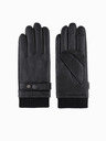 Ombre Clothing Мъжки сензорни кожени ръкавици - черно V1 OM-ACGL-0128 Ombre Clothing