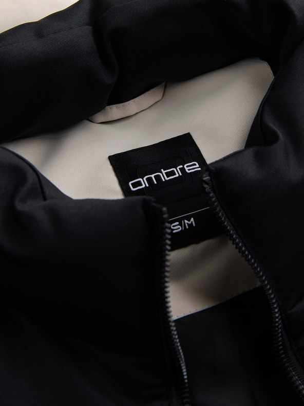 Ombre Clothing Черно-бежова мъжка ватирана жилетка Ombre Clothing