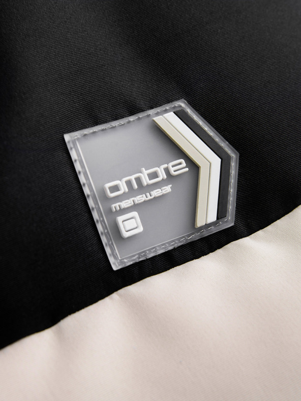 Ombre Clothing Черно-бежова мъжка ватирана жилетка Ombre Clothing