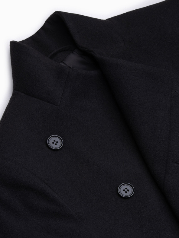 Ombre Clothing Черно мъжко палто с омбре елементи C501