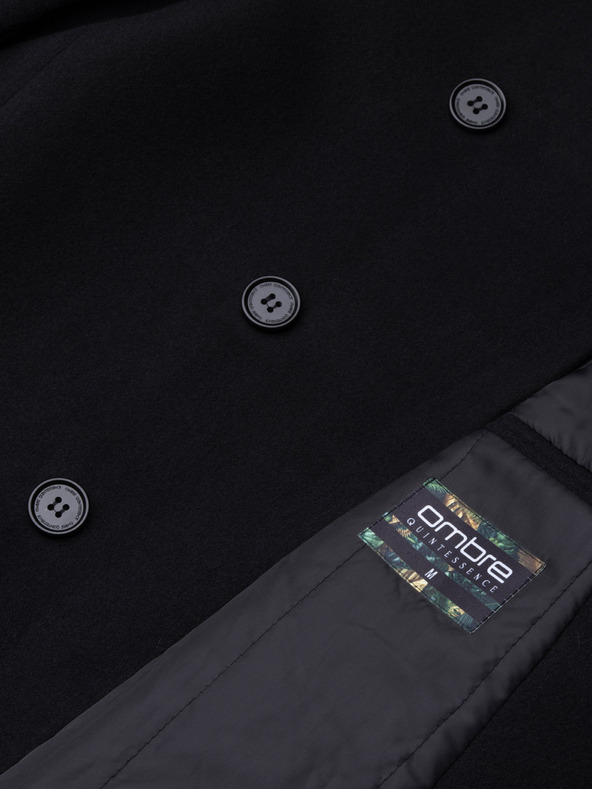 Ombre Clothing Черно мъжко палто с омбре елементи C501