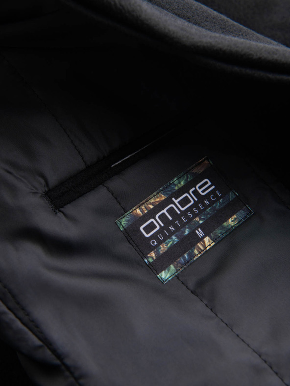 Ombre Clothing Черно мъжко палто с омбре елементи C501