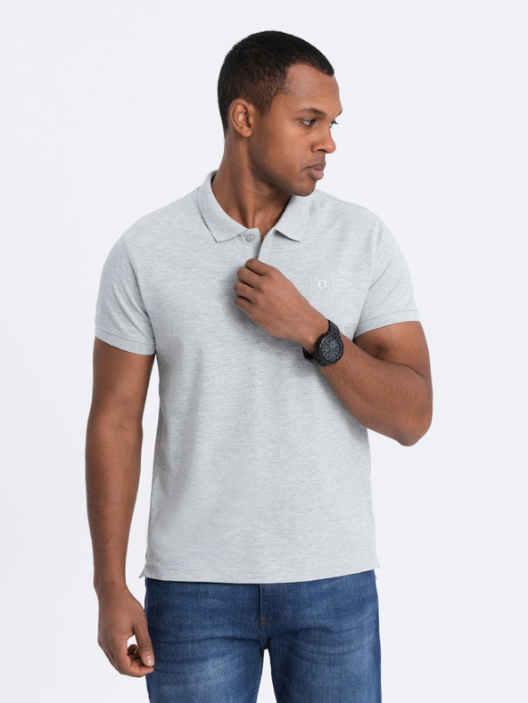 Ombre Clothing Светлосиво мъжко основно поло Ombre Clothing