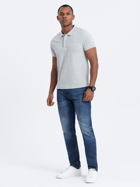 Ombre Clothing Светлосиво мъжко основно поло Ombre Clothing