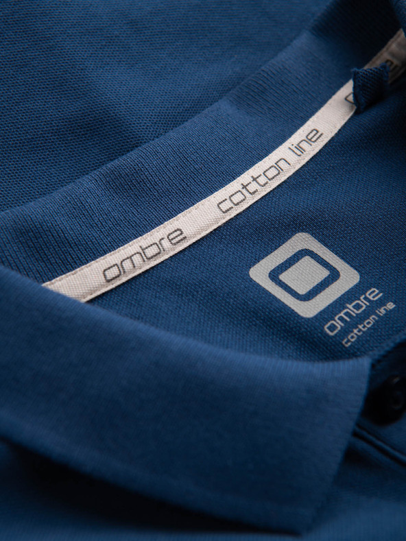 Ombre Clothing Тъмно синьо мъжко основно поло Ombre Clothing