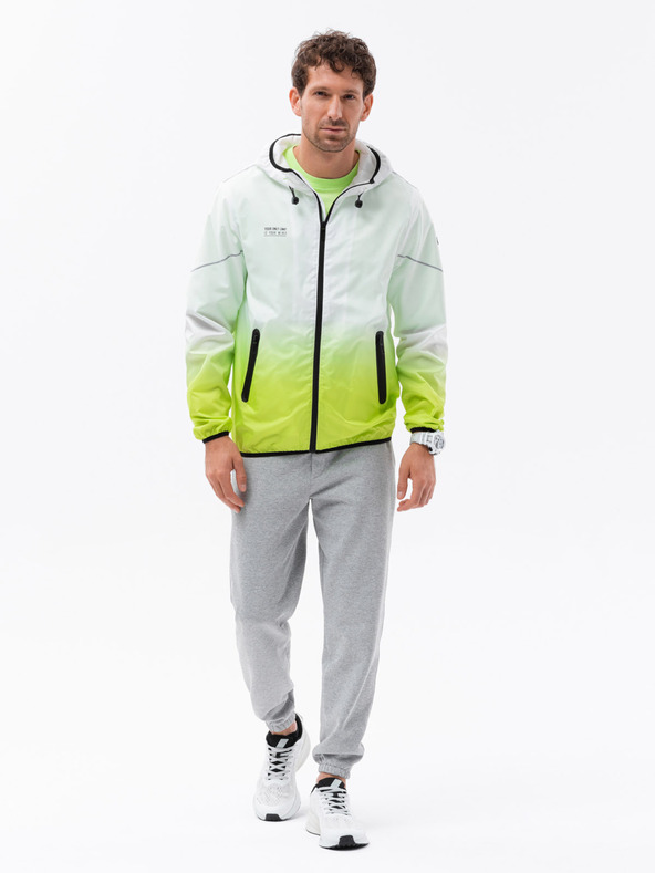 Ombre Clothing Зелено и бяло мъжко яке Ombre Clothing
