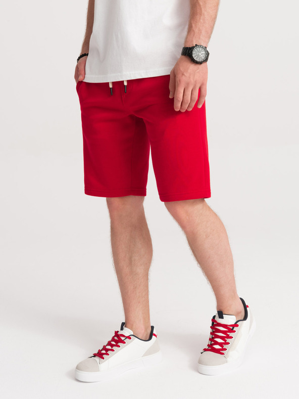 Ombre Clothing Червени мъжки спортни къси панталони W238
