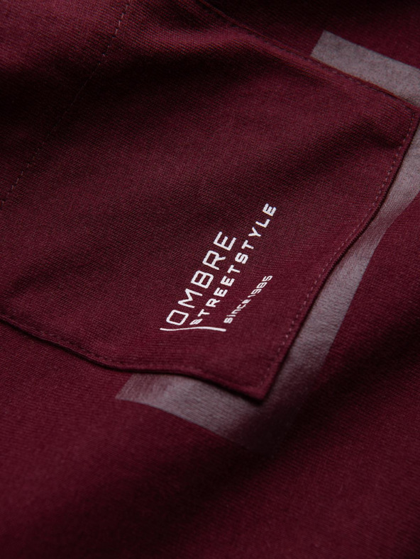 Ombre Clothing Мъжка риза в цвят бордо Ombre Clothing