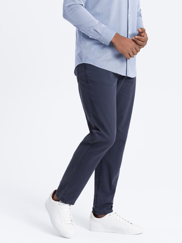 Ombre Clothing Тъмно синьо Мъжки панталони Chino Ombre Облекло