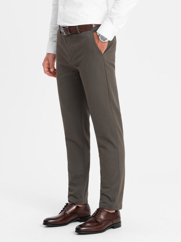 Ombre Clothing Мъжки панталони чино в цвят каки Ombre Clothing