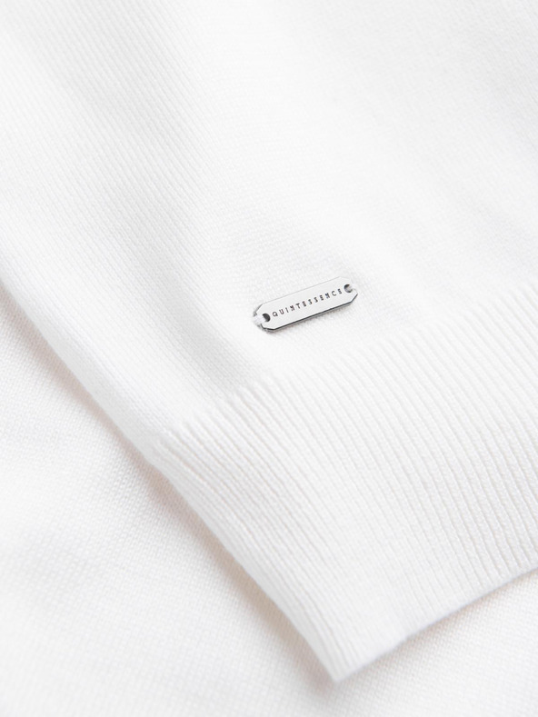 Ombre Clothing Бяла мъжка поло блуза Ombre Clothing