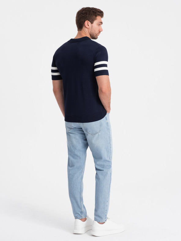 Ombre Clothing Тъмно синя мъжка поло риза Ombre Clothing