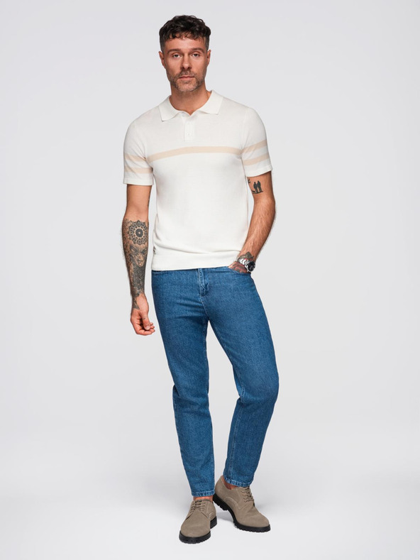 Ombre Clothing Кремава мъжка поло риза Ombre Clothing