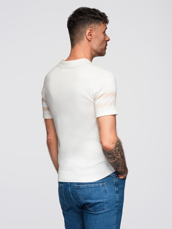 Ombre Clothing Кремава мъжка поло риза Ombre Clothing