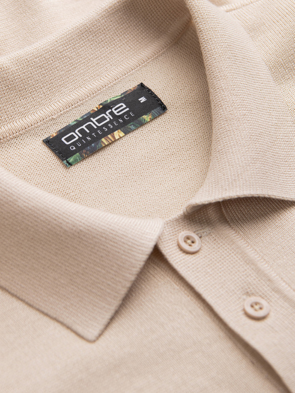 Ombre Clothing Бежова мъжка поло риза Ombre Облекло