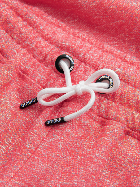 Ombre Clothing Червени мъжки къси панталони на райета Ombre Clothing