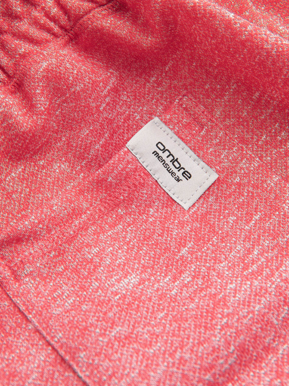 Ombre Clothing Червени мъжки къси панталони на райета Ombre Clothing