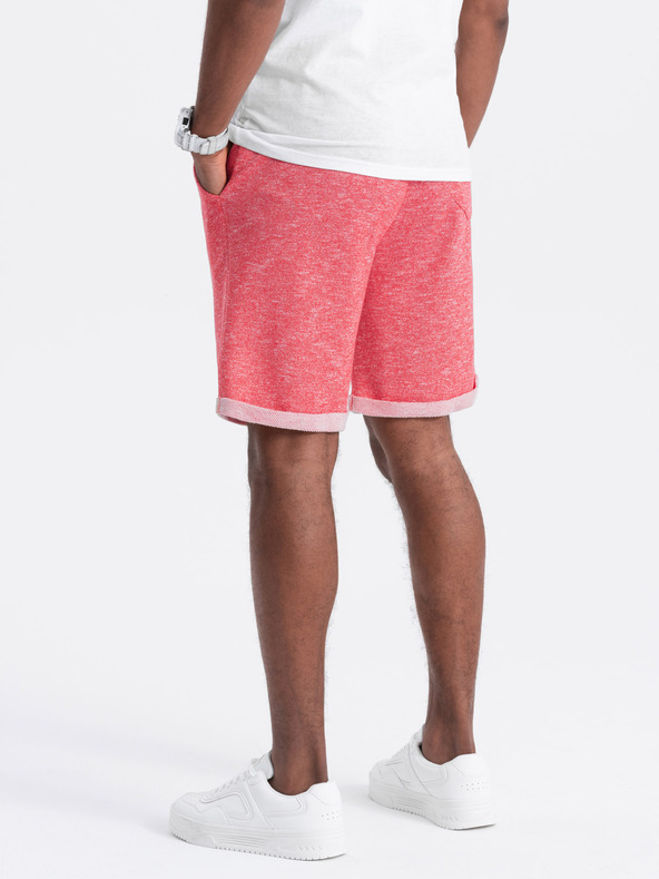 Ombre Clothing Червени мъжки къси панталони на райета Ombre Clothing