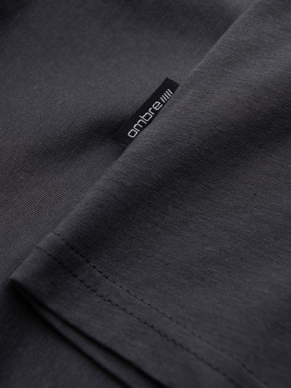Ombre Clothing Тъмно сива мъжка основна тениска с V-образно деколте Ombre Clothing