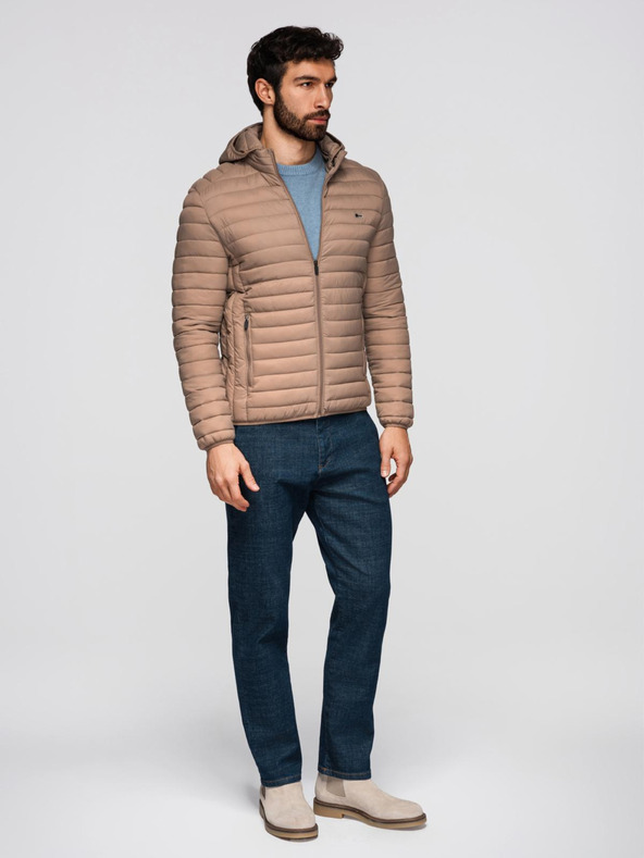 Ombre Clothing Бежово мъжко леко ватирано яке Ombre Clothing