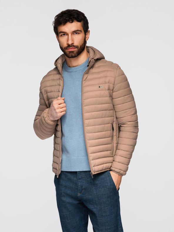 Ombre Clothing Бежово мъжко леко ватирано яке Ombre Clothing