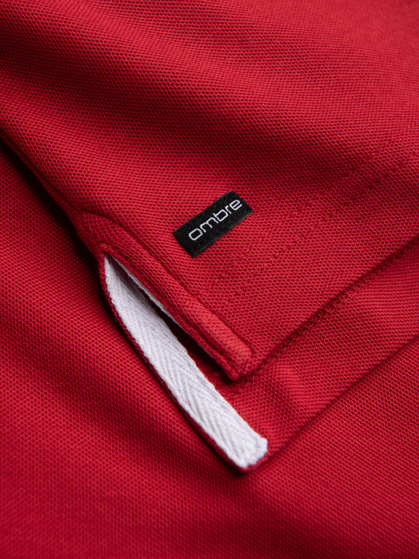 Ombre Clothing Червена мъжка поло риза Ombre Clothing