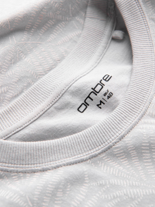 Ombre Clothing Светлосива мъжка тениска с шарка Ombre Clothing