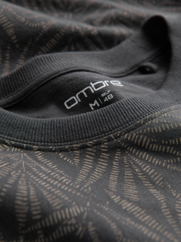 Ombre Clothing Тъмно сиво Мъжка шарена тениска Ombre Облекло