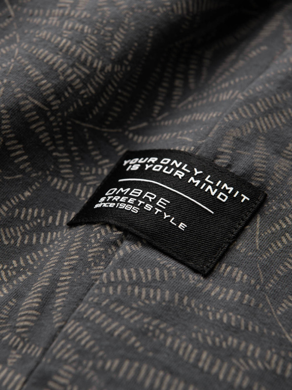 Ombre Clothing Тъмно сиво Мъжка шарена тениска Ombre Облекло