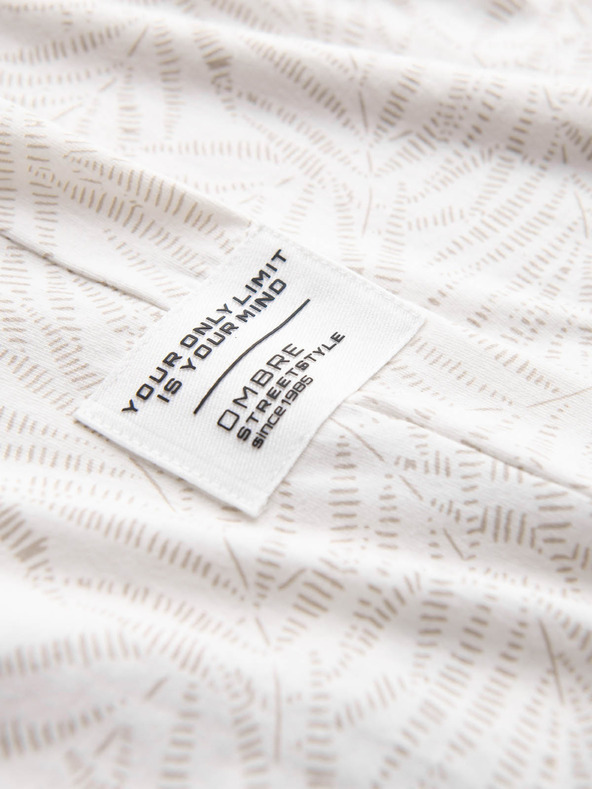 Ombre Clothing Кремава мъжка риза с шарка Омбре Облекло