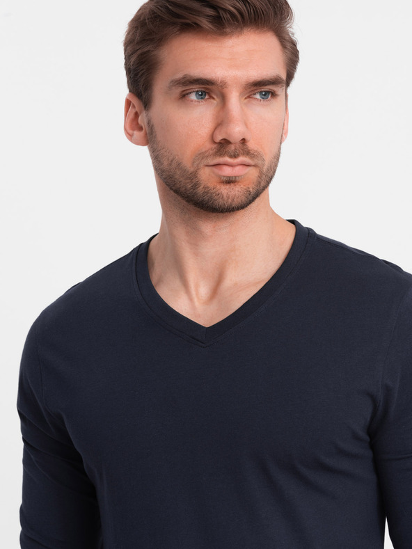 Ombre Clothing Тъмно синя мъжка основна тениска Ombre Clothing