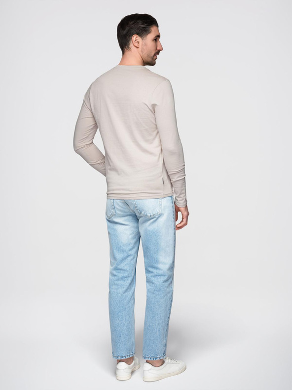 Ombre Clothing Бежова мъжка основна тениска Ombre Clothing