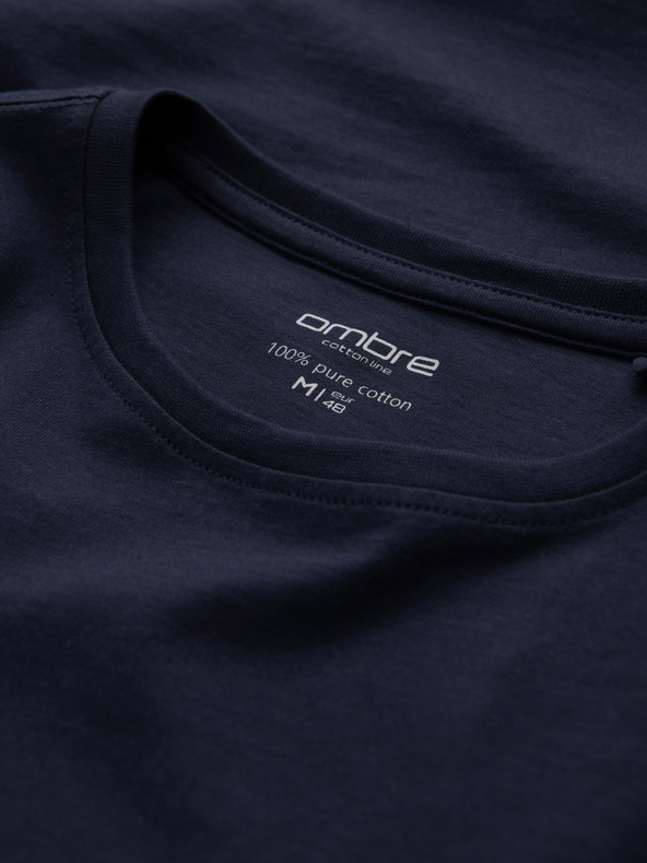 Ombre Clothing Тъмно синя мъжка основна тениска Ombre Clothing