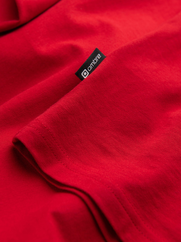 Ombre Clothing Червена мъжка основна тениска Ombre Clothing