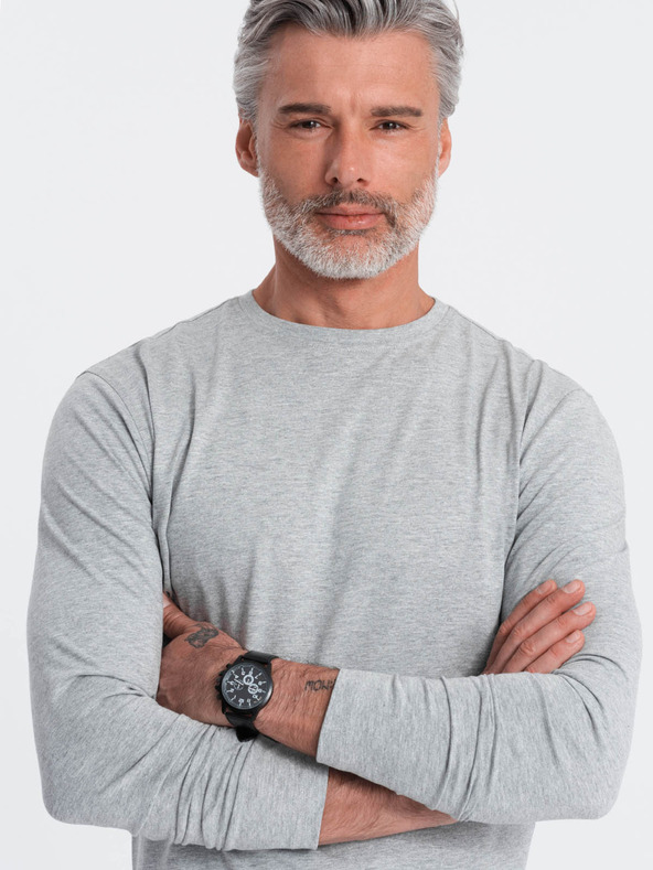 Ombre Clothing Сива мъжка основна тениска Ombre Clothing