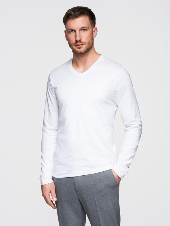 Ombre Clothing Бяла мъжка основна риза Омбре облекло