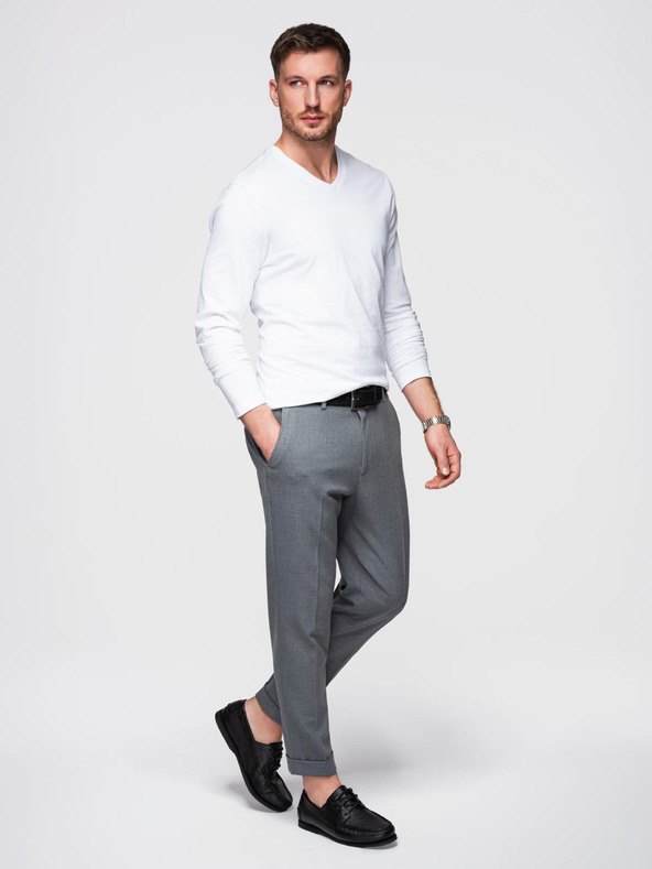 Ombre Clothing Бяла мъжка основна риза Омбре облекло