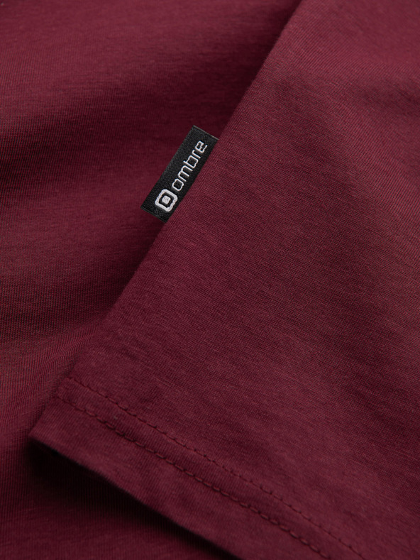 Ombre Clothing Мъжка основна тениска в цвят бордо Ombre Clothing