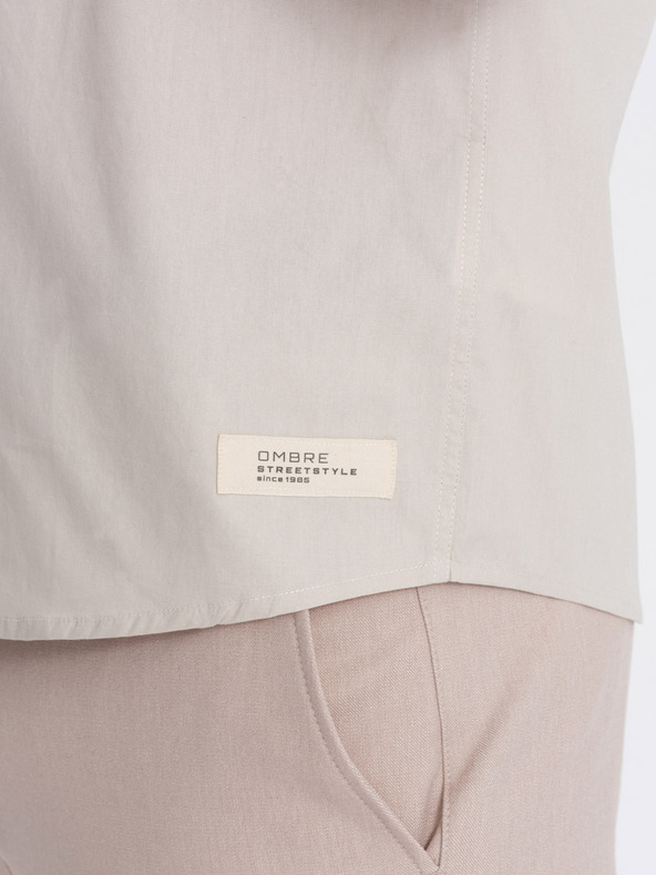 Ombre Clothing Кремава мъжка риза с къс ръкав Омбре Облекло