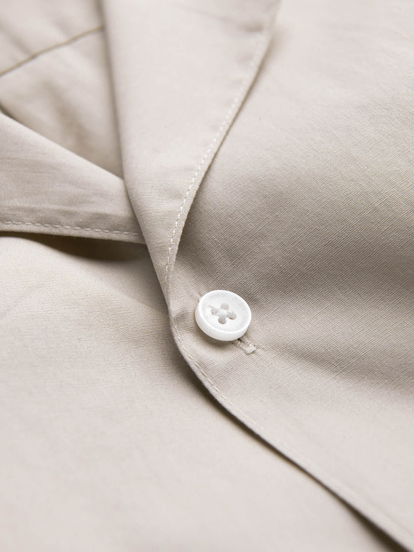 Ombre Clothing Кремава мъжка риза с къс ръкав Омбре Облекло