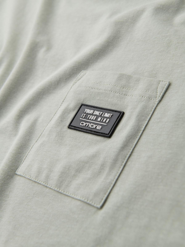 Ombre Clothing Мъжка свободна тениска с джоб Зелено облекло Ombre