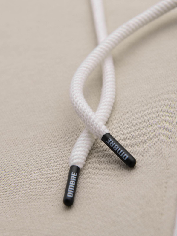 Ombre Clothing Бежова мъжка основна качулка с цип Омбре Облекло