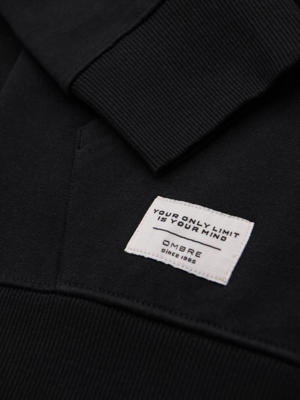 Ombre Clothing Черен мъжки основен суитчър с цип Ombre Clothing