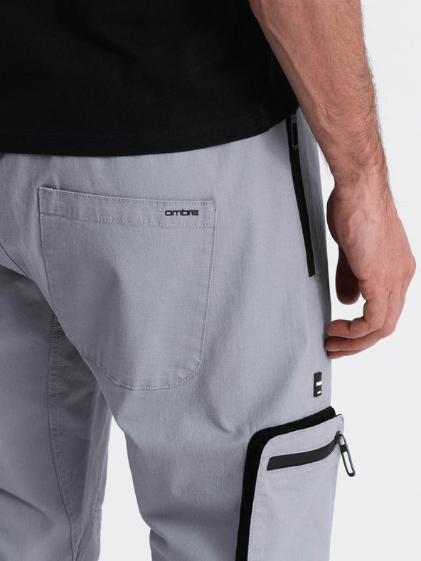 Ombre Clothing Светлосиви мъжки товарни панталони Ombre Clothing
