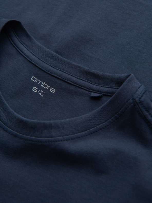 Ombre Clothing Тъмно синя мъжка тениска с джоб Ombre Clothing