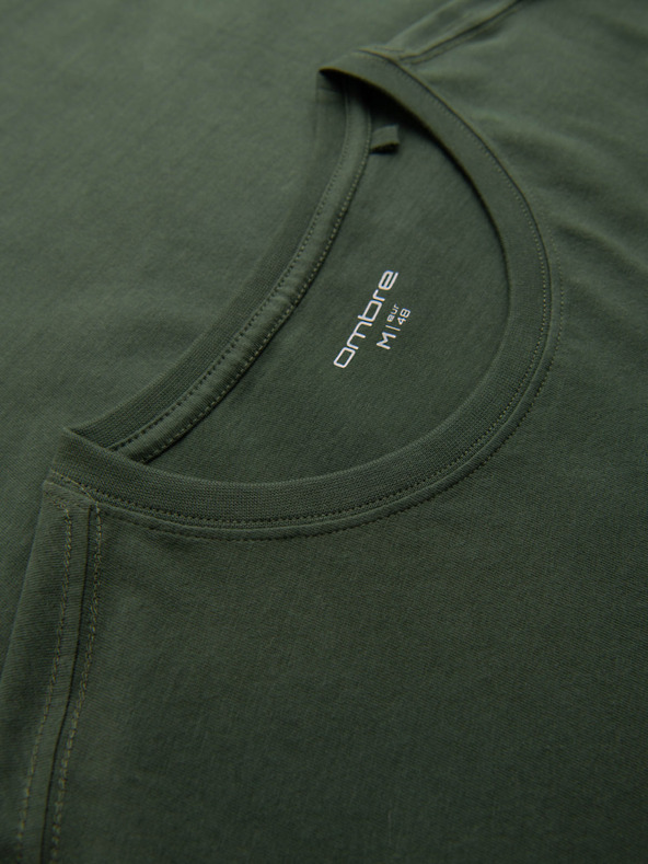 Ombre Clothing Зелена мъжка тениска с джоб Ombre Clothing