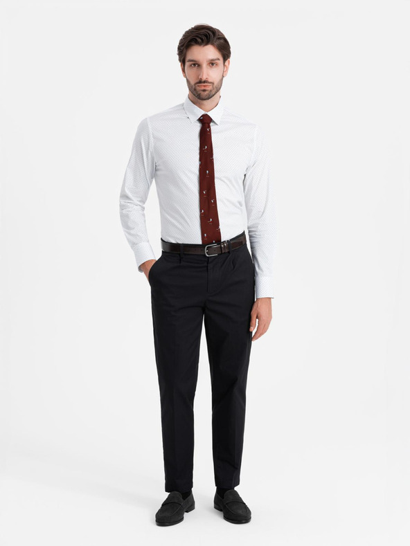 Ombre Clothing Бяла мъжка риза от памук Ombre Clothing