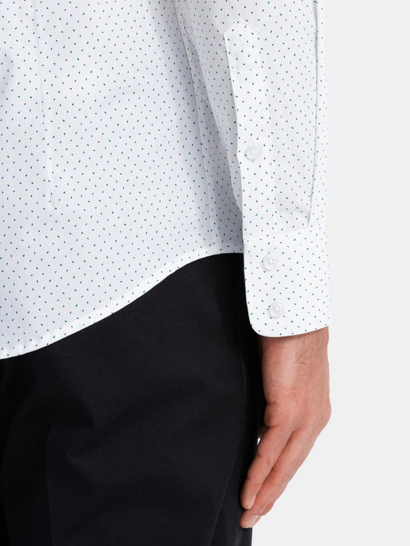 Ombre Clothing Бяла мъжка риза от памук Ombre Clothing