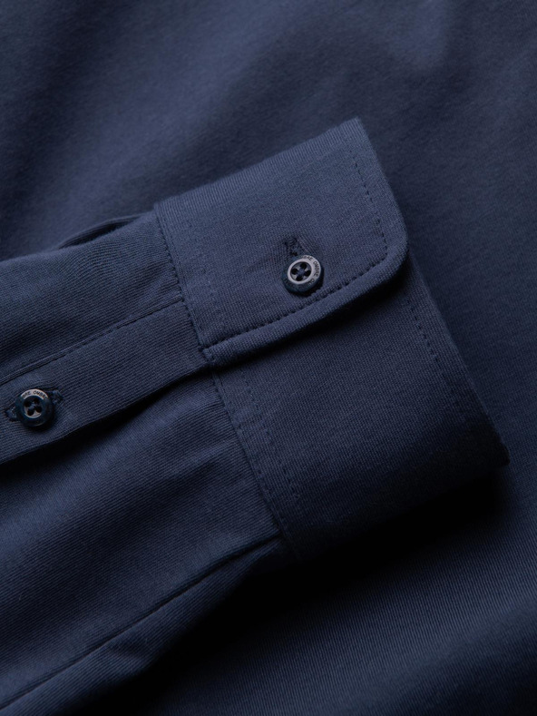 Ombre Clothing Синя мъжка риза от жарсе Ombre Clothing