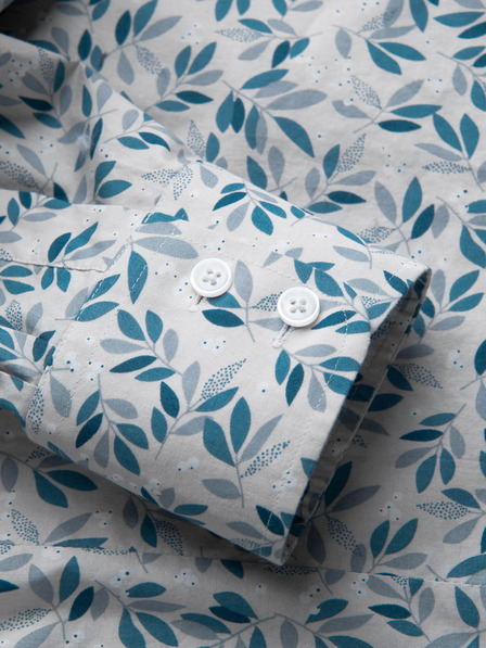 Ombre Clothing Сива мъжка риза с шарки Ombre Clothing